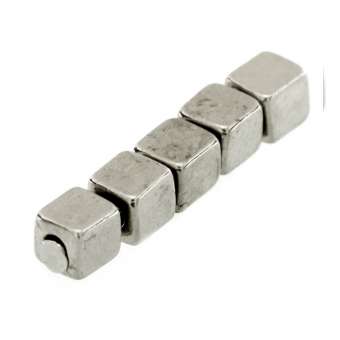 Spacer, 4mm, rechteckig, silberfarben 