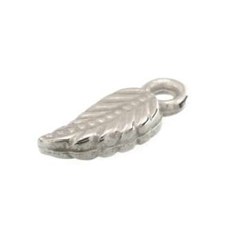 Perle, 12X4mm, Blatt, silberfarben 