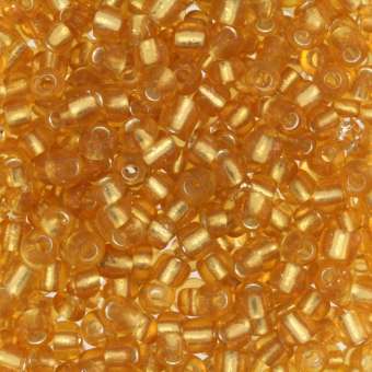 Rocailles, 50g, rund, 4mm, goldfarben silverline goldfarben silverline