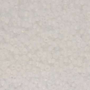Rocailles, 50g, rund, 2mm, eierschalen weiß frost-rainbow eierschalen weiß frost-rainbow