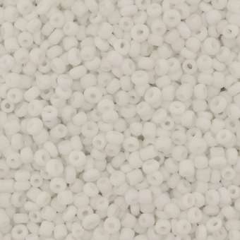 Rocailles, 50g, rund, 2mm, weiß frost weiß frost