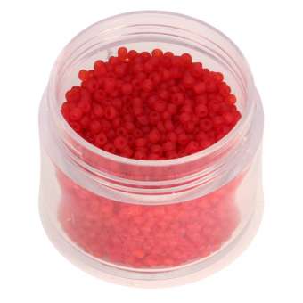 Rocailles, 20g, rund, 2mm (11/0), rot-orange transparent frost rot-orange transparent frost
