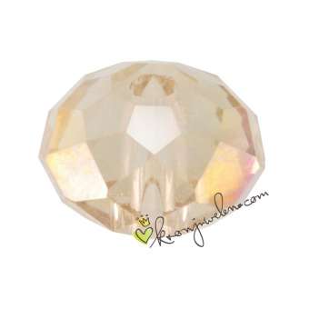 Glasschliffperle, briolette, 10X7mm, braun-beige AB2x braun-beige AB2x