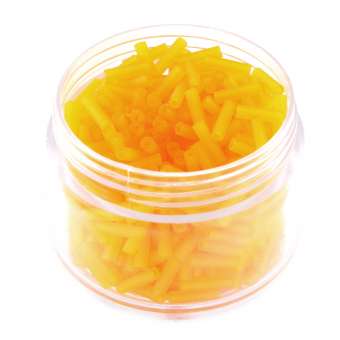Stiftperlen, 20g, rund, 6X1,5mm, orange-gelb frost orange-gelb frost 