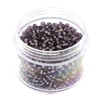 Rocailles, 20g, rund, 2mm, violett silverline violett silverline