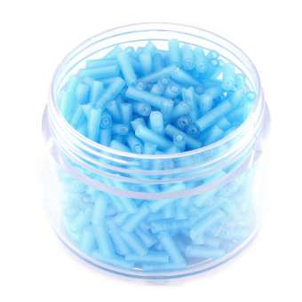 Stiftperlen, 20g, rund, 6X1,5mm, hellblau-türkis frost hellblau-türkis frost 