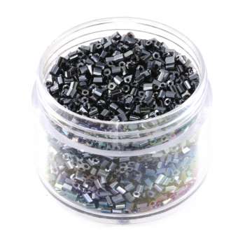 Delica, 20g, 6-kantig (hexagon), 1,5X1,2mm, dunkel grau metallic dunkel grau metallic 