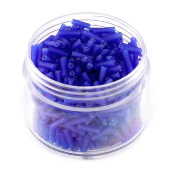 Stiftperlen, 20g, rund, 6X1,5mm, blau frost blau frost 