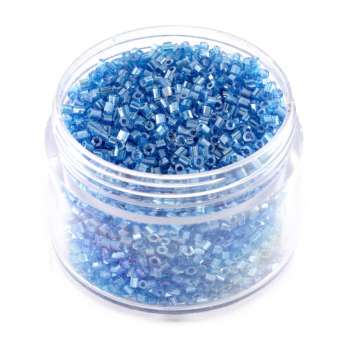 Delica, 20g, 6-kantig (hexagon), 1,5X1,2mm, jeansblau luster jeansblau luster 
