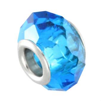 Großlochperle, 14mm, rund, jeansblau jeansblau