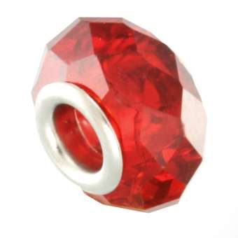 Großlochperle, 13mm, rund, hellrot rot
