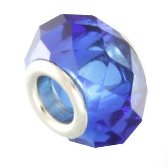 Großlochperle, 13mm, rund, royalblau royalblau