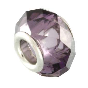 Großlochperle, 13mm, rund, lila lila