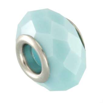 Großlochperle, 13mm, rund, helltürkis hellblau