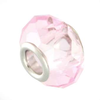 Großlochperle, 14mm, rund, rosa rosa