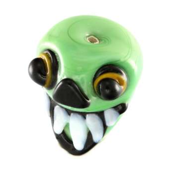 Glas, 18X14mm, Totenkopfform, schilfgrün 