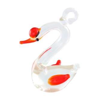 Glas, 25X14mm, Schwan, transparent 