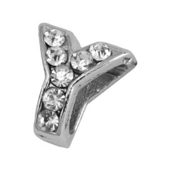 Buchstabenperle "Y" mit Strass, silberfarben Buchstabenperle "Y" mit Strass, silberfarben