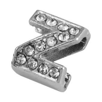 Buchstabenperle "Z" mit Strass, silberfarben Buchstabenperle "Z" mit Strass, silberfarben