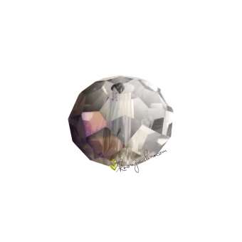 Glasschliffperle, briolette, 6X4mm, transparent (schwarz-silber) transparent (schwarz-silber)