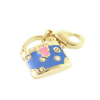 Anhänger mit Strass, 12X15mm, Tasche, goldfarben hellgoldfarben