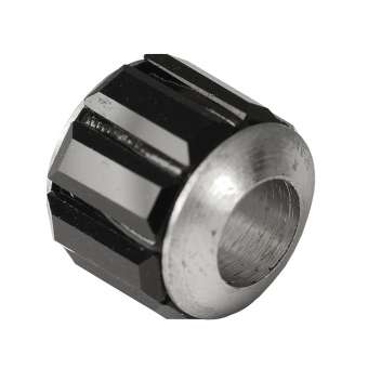 Großlochperle mit Strass, 10X10mm, Metall, schwarz (silberfarben) 