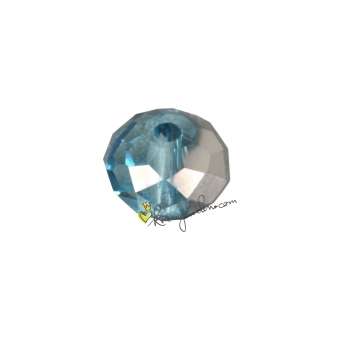 Glasschliffperle, briolette, 6X4mm, hellblau (silber) hellblau (silber)