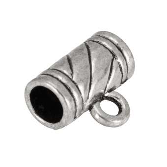 Großlochperle mit Anhängerhalter, 13mm, silberfarben 