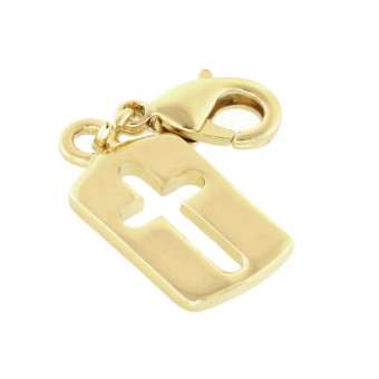 Anhänger, 10X15mm, Kreuz, goldfarben hellgoldfarben