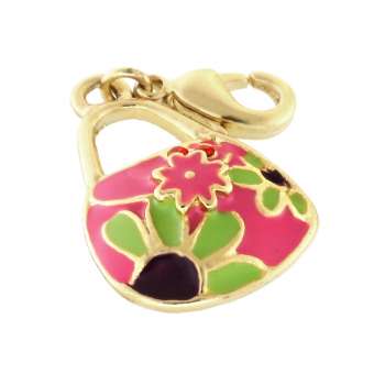 Anhänger mit Strass, 15X20mm, Tasche, goldfarben hellgoldfarben