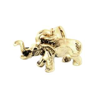 Anhänger, 14X10mm, Elefant, goldfarben hellgoldfarben