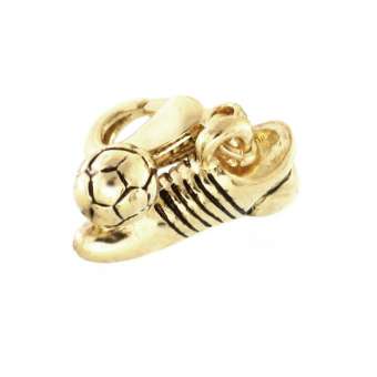 Anhänger, 15X10mm, Fussballschuh, goldfarben hellgoldfarben