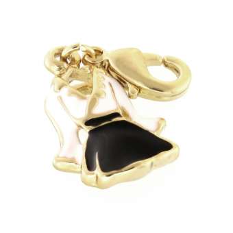 Anhänger, 12X17mm, Kleid, goldfarben hellgoldfarben