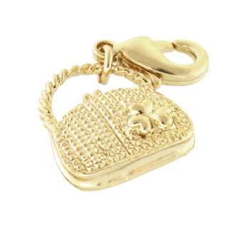 Anhänger, 14X15mm, Tasche, goldfarben hellgoldfarben