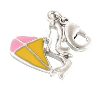 Anhänger, 15X18mm, Drache, silberfarben silberfarben