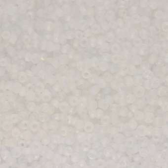 Rocailles, 50g, rund, 2mm (11/0), weiß transparent frost weiß transparent frost