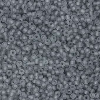 Rocailles, 50g, rund, 2mm (11/0), grau transparent frost grau transparent frost
