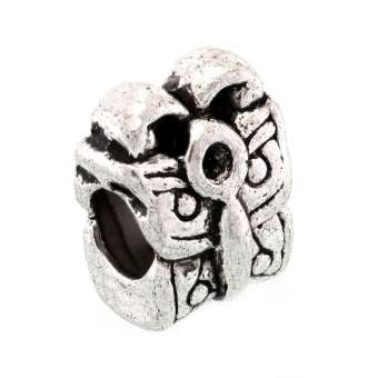 Großlochperle aus Metall, 12X10mm, Schmetterling, silberfarben silberfarben