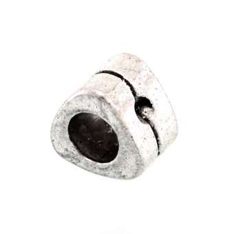 Großlochperle aus Metall, 6X8mm, dreieckig, silberfarben silberfarben