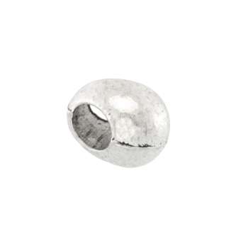 Großlochperle, 10X8mm, Tropfen, silberfarben silberfarben