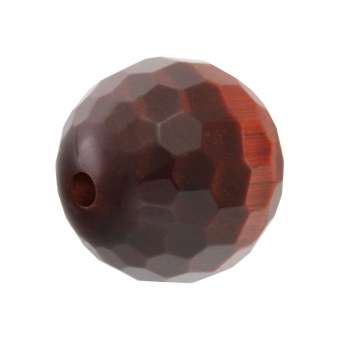 Gefärbtes Tigerauge, 12mm, rund (facettiert), dunkelbraun-kuferfarben dunkelbraun-kuferfarben