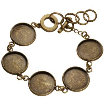 Armband für Ø fünf 16 mm große Cabochons, bronzefarben bronze