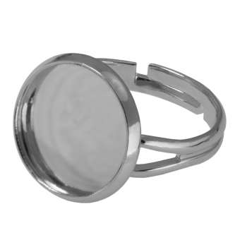 Ring für Ø 14 mm große Cabochons, silberfarben silber