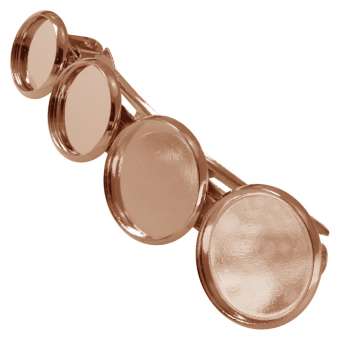 Haarspange für Ø 10, 12, 14, 16 mm große Cabochons, roségoldfarben roségold