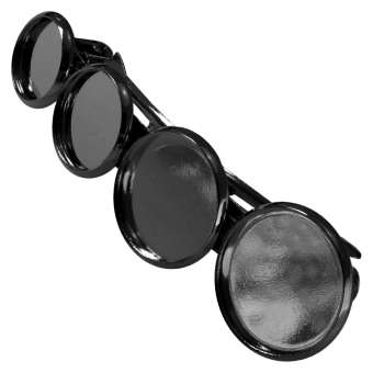 Haarspange für Ø 10, 12, 14, 16 mm große Cabochons, schwarz silberfarben schwarz silber