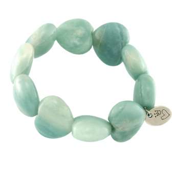 Armband aus Edelsteinen (Amazonit), 19cm, jade-türkis jade-türkis