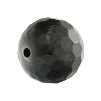 Gefärbtes Tigerauge, 12mm, rund (facettiert), grau-braun grau-braun