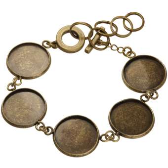 Armband für Ø fünf 18 mm große Cabochons, bronzefarben bronze