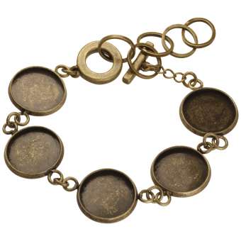 Armband für Ø fünf 14 mm große Cabochons, bronzefarben bronze