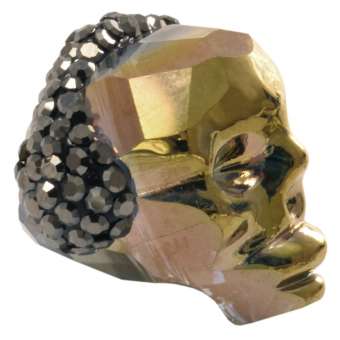 Totenkopf mit Strass, 22mm, Crystal Metallic Gold Crystal Metallic Gold